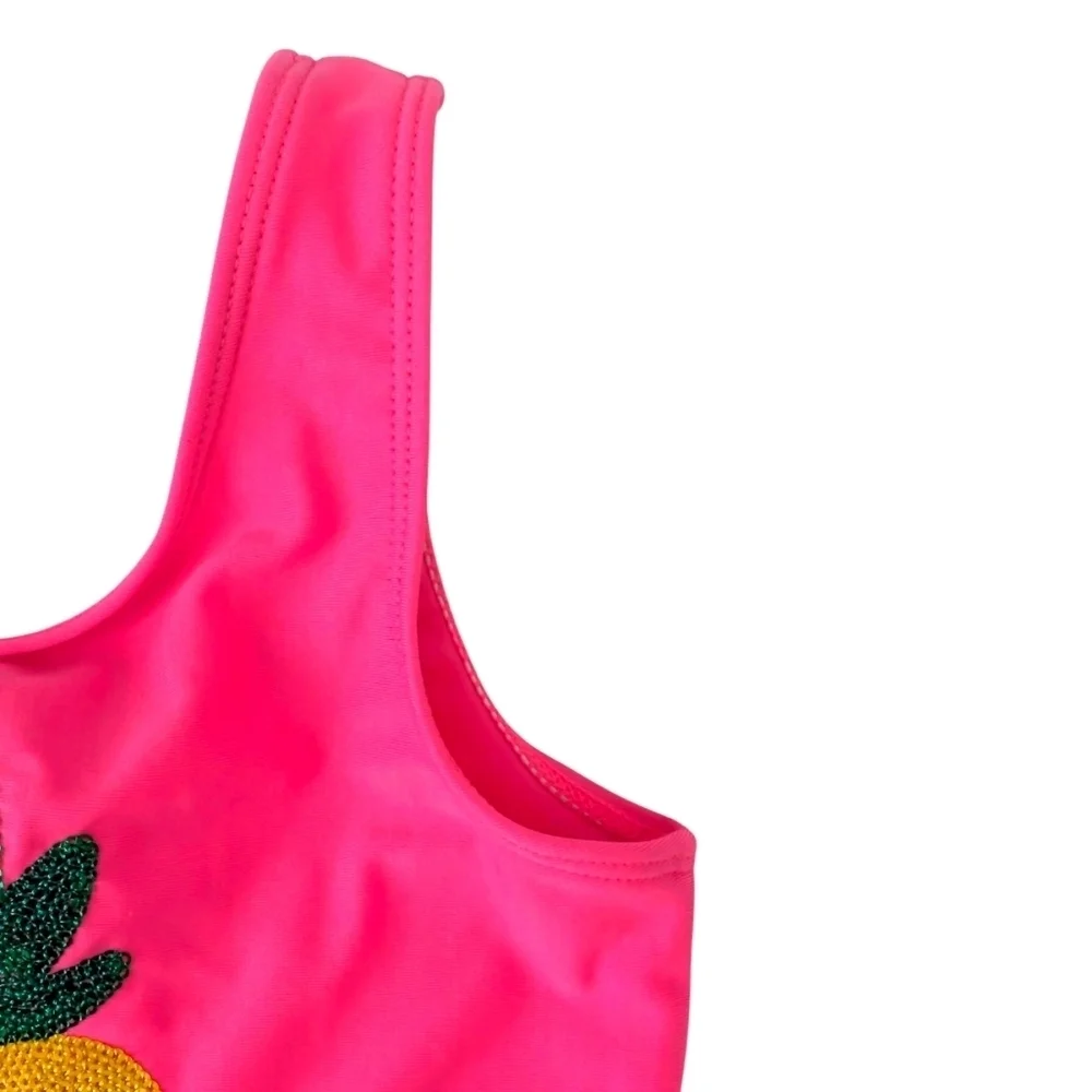 Cat & Jack Girls Swimming Pink Tank Top with Pineapple Design Size 4T